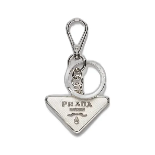 Saffiano Leather and Metal Keychain