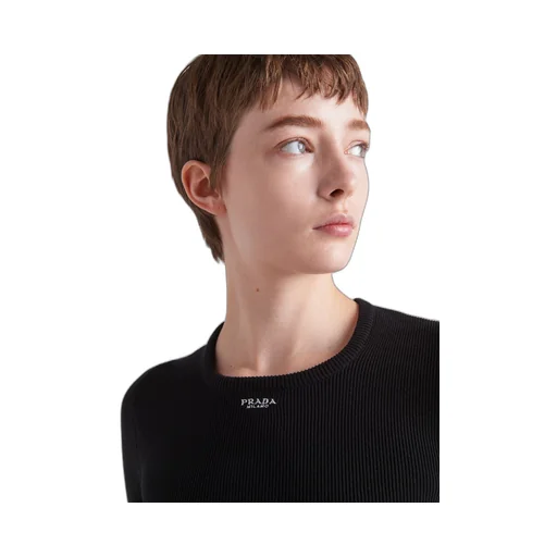 Cotton sweater with embroidered logo