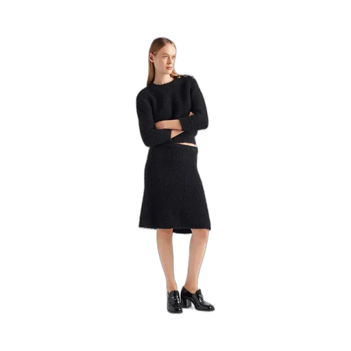 Bouclé mohair crew-neck sweater