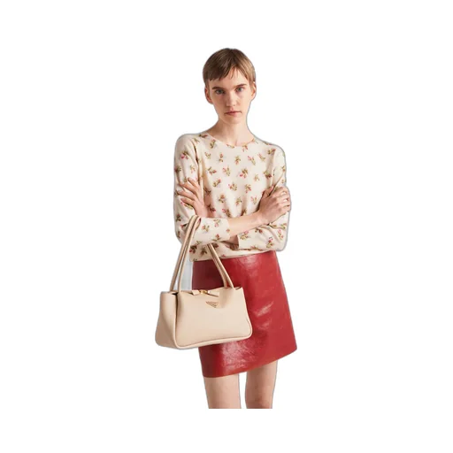 Craquelé leather miniskirt