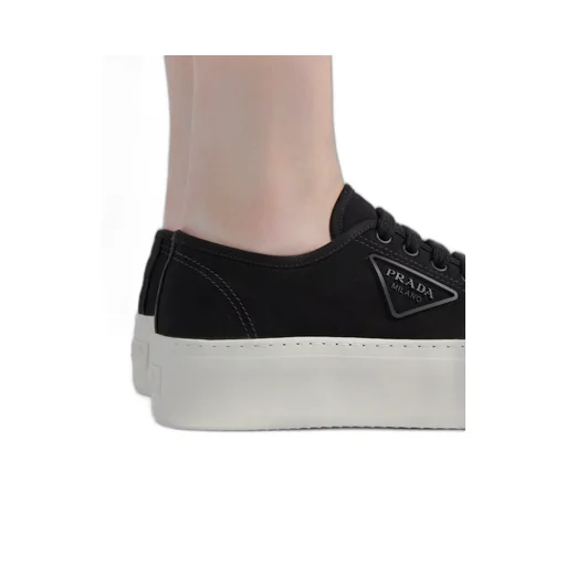 Laced fabric sneakers