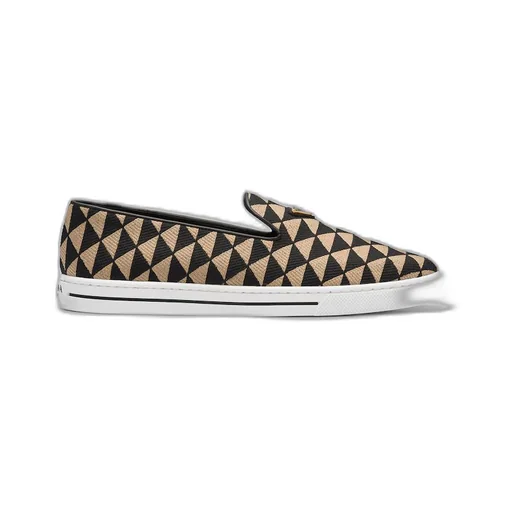 Embroidered technical fabric slip-on shoes