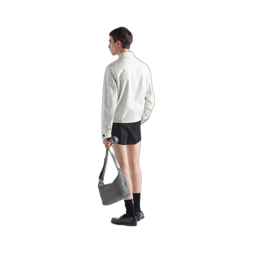 Nappa leather blouson jacket