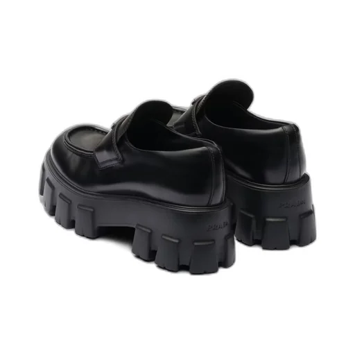 Brushed leather Monolith loafers