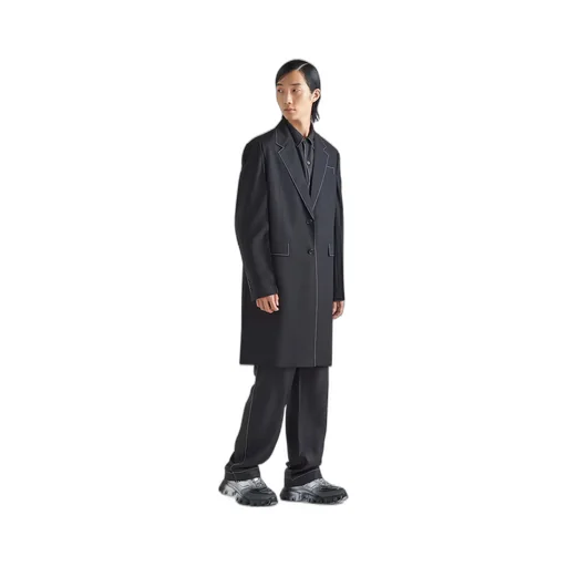 Single-breasted wool coat