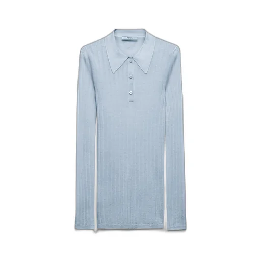 Cashmere and silk polo shirt