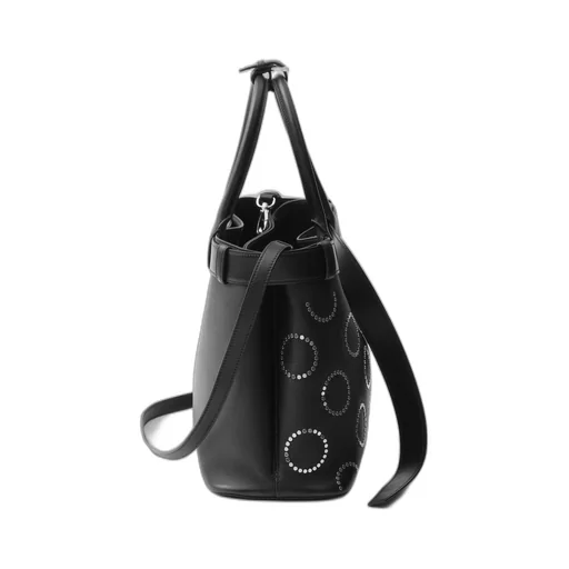 Prada Buckle large leather bag with appliqués