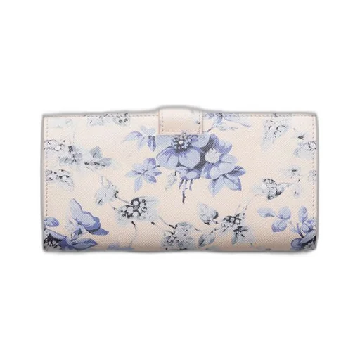 Large printed Saffiano leather wallet