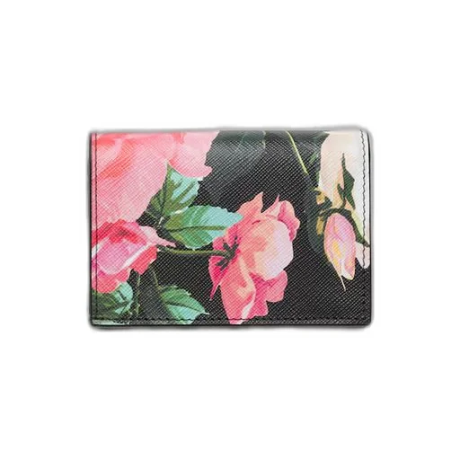 Small printed Saffiano leather wallet