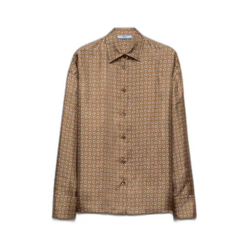 Printed twill silk shirt