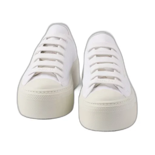 Laced fabric sneakers