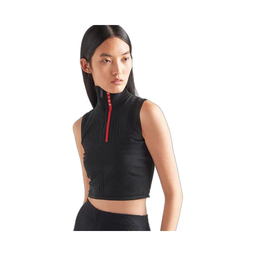 Tech Rec Re-Nylon piqué sleeveless top