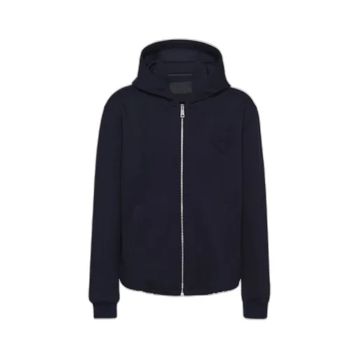 Wool blend zipper hoodie