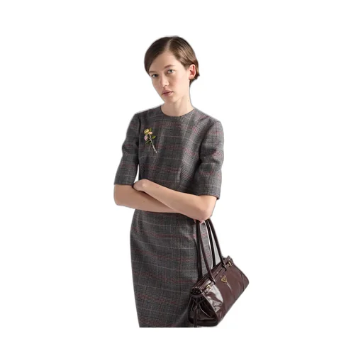 Prince-of-Wales checked midi-dress