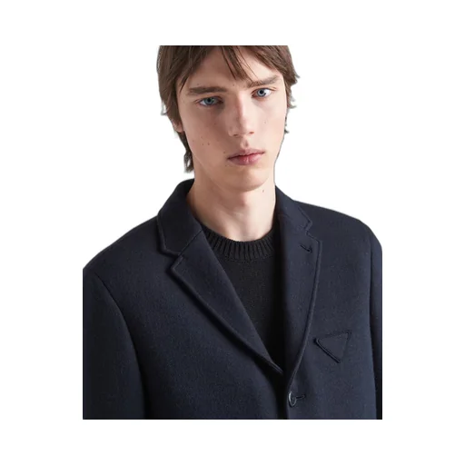 Single-breasted cashmere and wool jacket