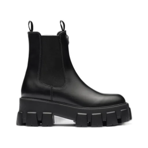 Monolith brushed leather booties