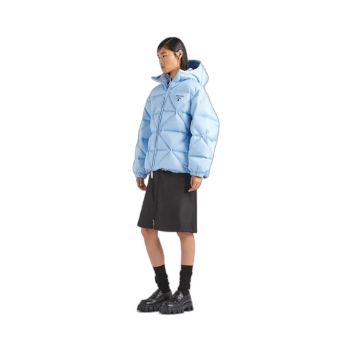 Oversized Re-Nylon Gabardine down jacket