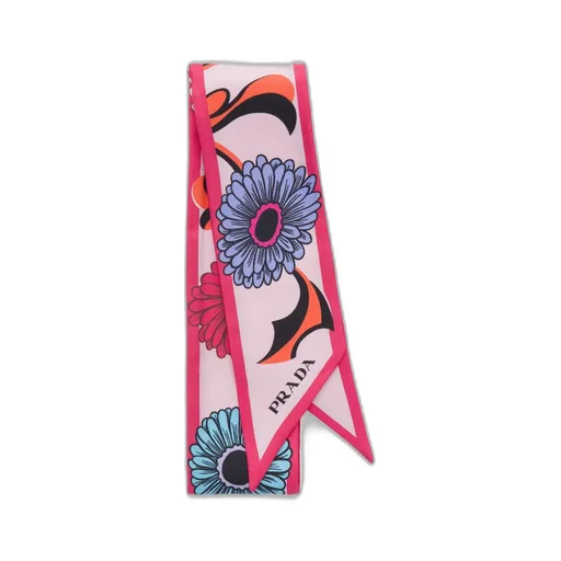 Printed silk twill scarf