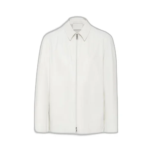 Leather blouson jacket