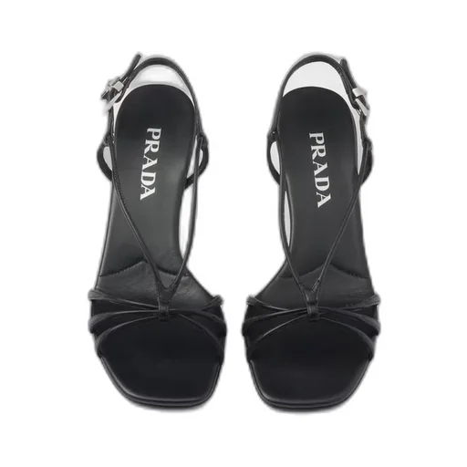Heeled leather sandals