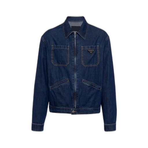 Light denim zipper jacket