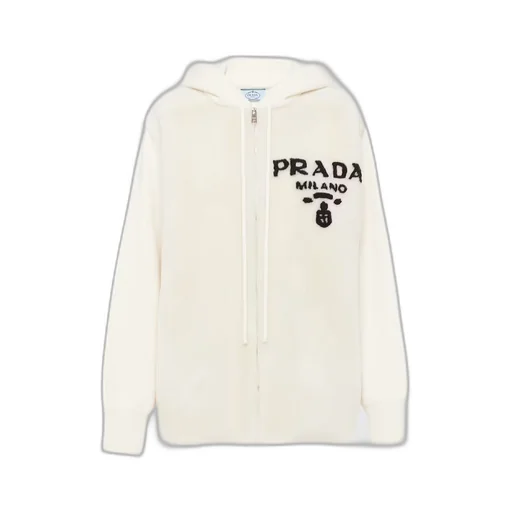 Oversized cashmere and shearling sweatshirt