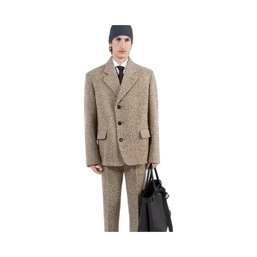 Single-breasted wool blend jacket