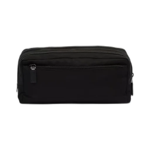 Re-Nylon and Saffiano leather travel pouch