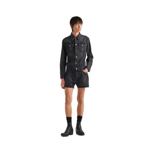 Denim blouson jacket