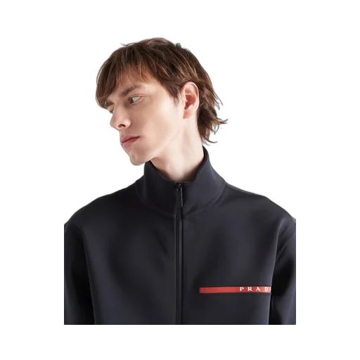 Recycled double jersey zip-up sweatshirt