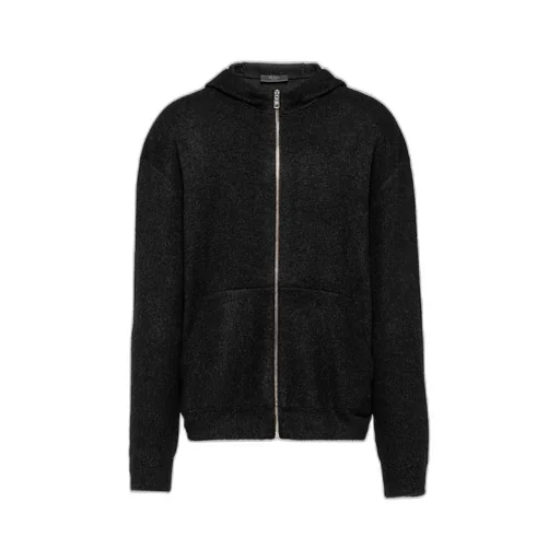 Cashmere knit zipper hoodie