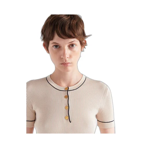 Short-sleeved silk sweater