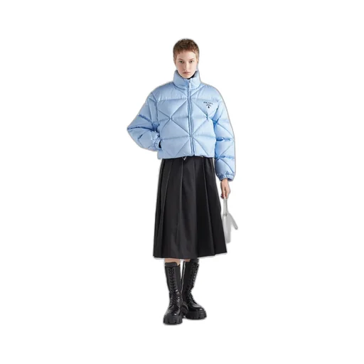 Re-Nylon Gabardine cropped down jacket