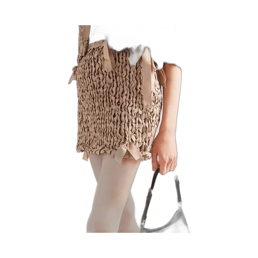 Silk ribbon miniskirt