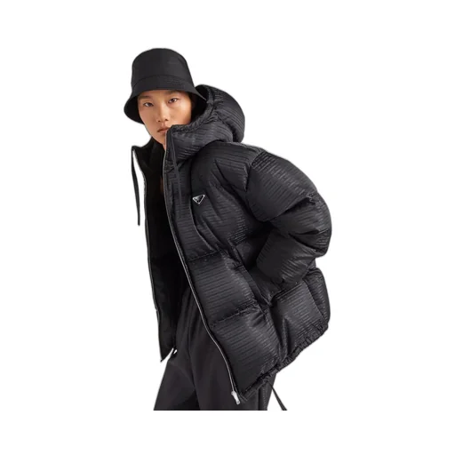 Re-Nylon hooded down jacket