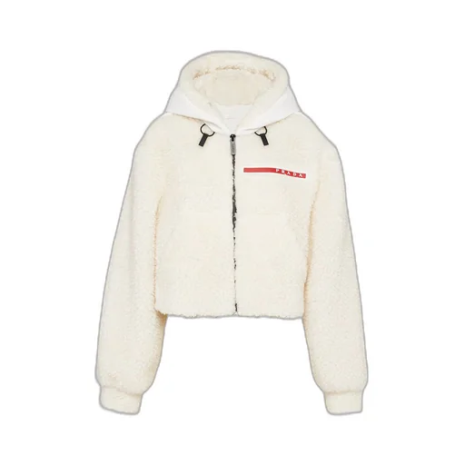 Cropped double fleece jacket