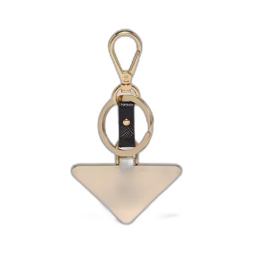 Saffiano Leather and Metal Keychain