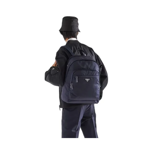 Re-Nylon and Saffiano leather backpack