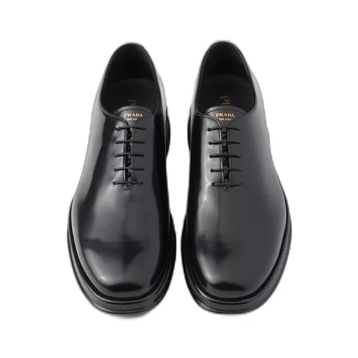 Brushed leather lace-up shoes