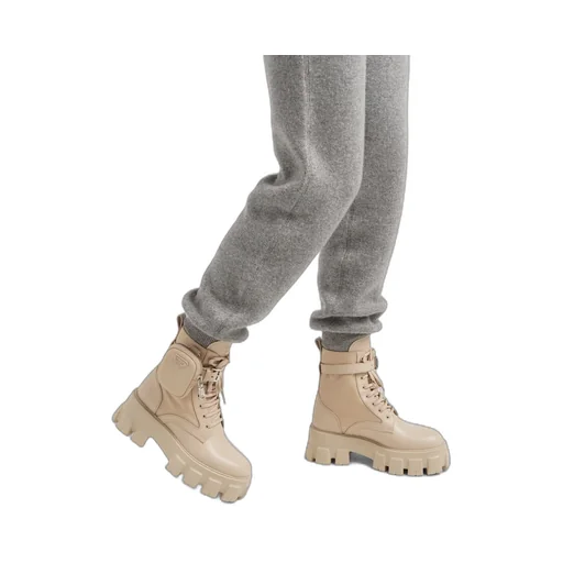 Monolith leather and Re-Nylon boots with pouch