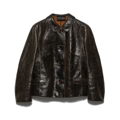 Crackle suede jacket