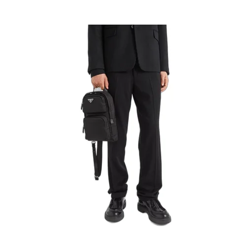 Re-Nylon and Saffiano leather backpack