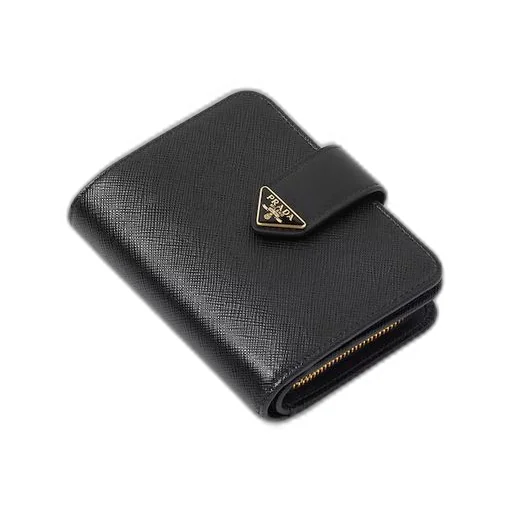 Small Saffiano and smooth leather wallet