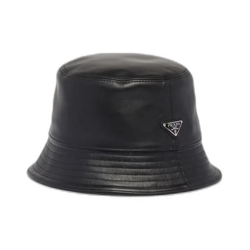 Nappa leather bucket hat