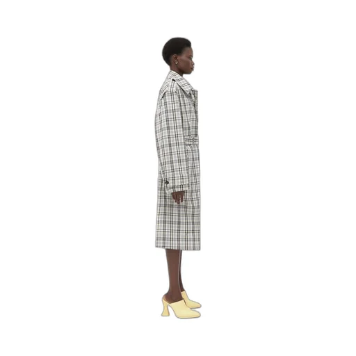 Checked Cotton Trench Coat