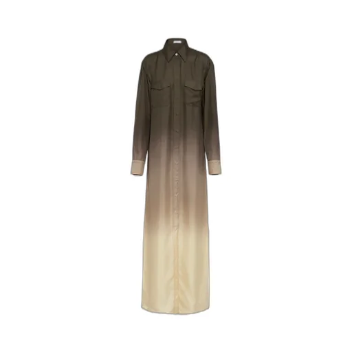 Long silk twill dress