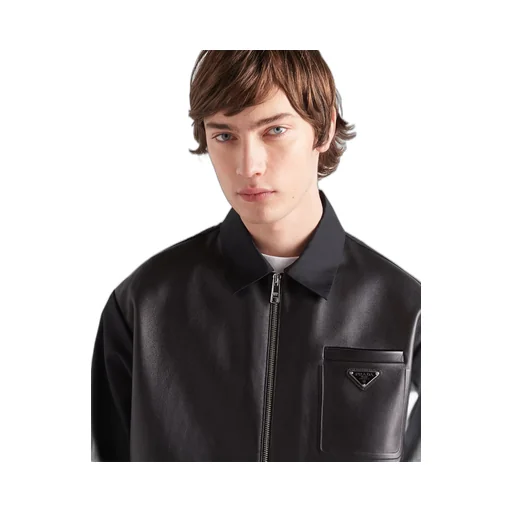 Re-Nylon and leather jacket