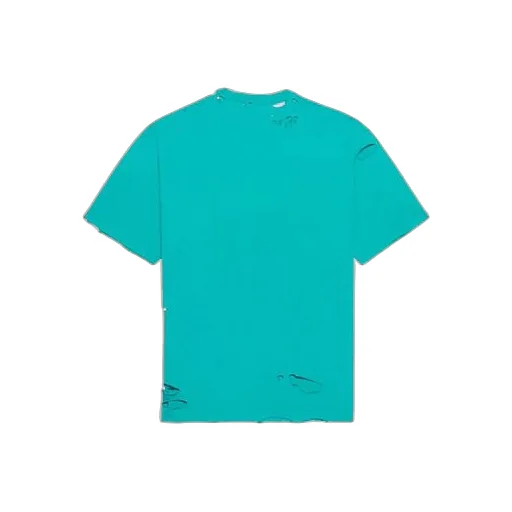 Alphabet Printing Pattern Hole Round Neck T-Shirt