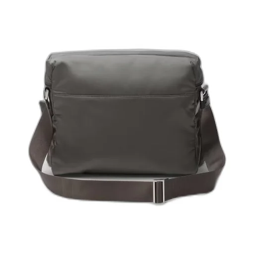 Re-Nylon and leather shoulder bag