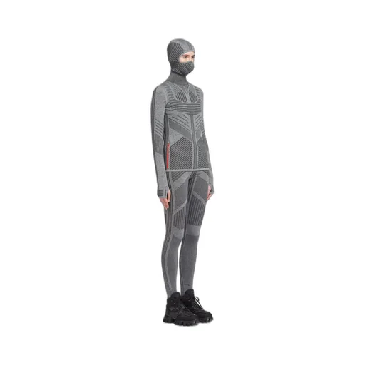 Tech Rec Re-Nylon piqué top with ski mask